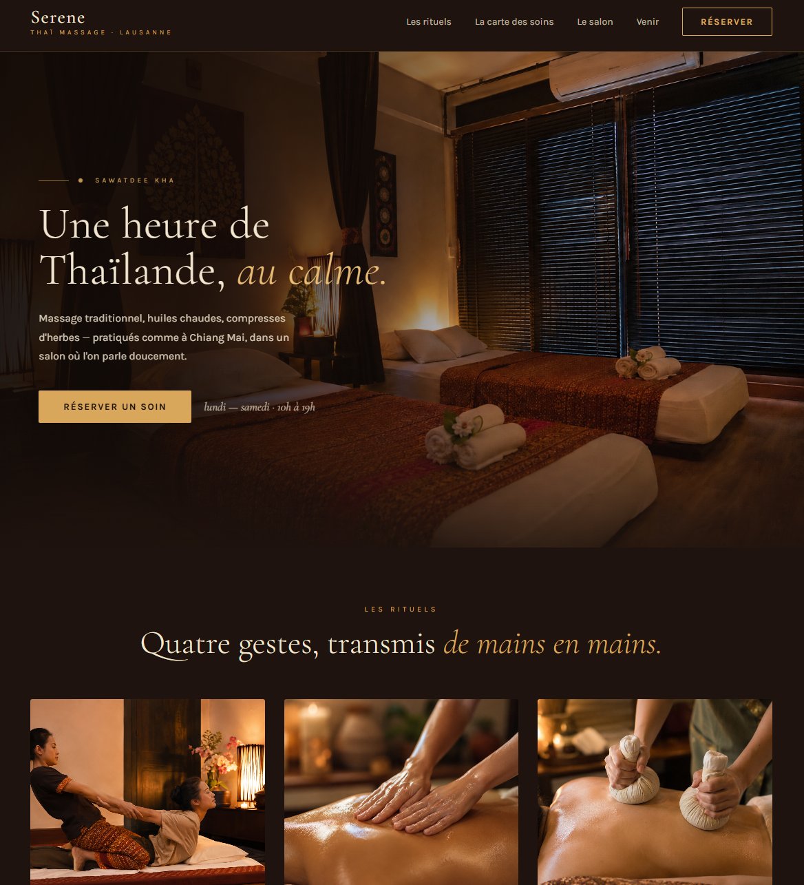 Aperçu du site Serene Thaï Massage